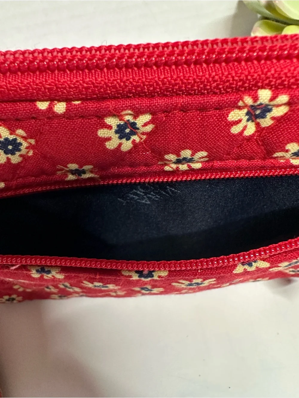 Vera Bradley Red Floral Quilted Zip Wallet
